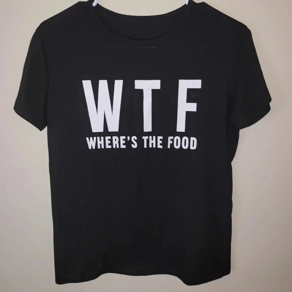 WTF Where's The Food Tshirt - Size Small/Medium- H019‎ - Picture 1 of 5